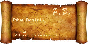 Páva Dominik névjegykártya