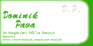 dominik pava business card